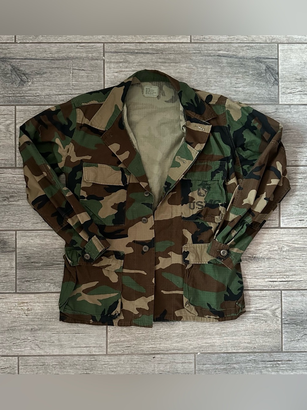 Authentic Vintage USMC M81 Woodland Camouflage BDU Combat Jacket